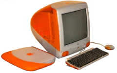 Png of orange pc from the 2000s